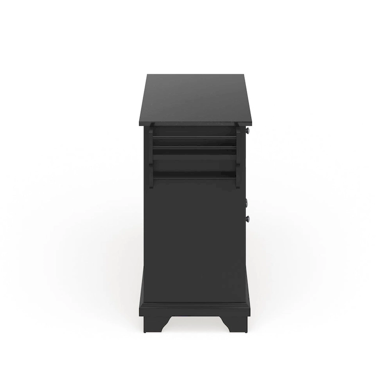 Crosley Lafayette Granite Top Kitchen Island in Black Finish - 51.5W x 18D x 36H