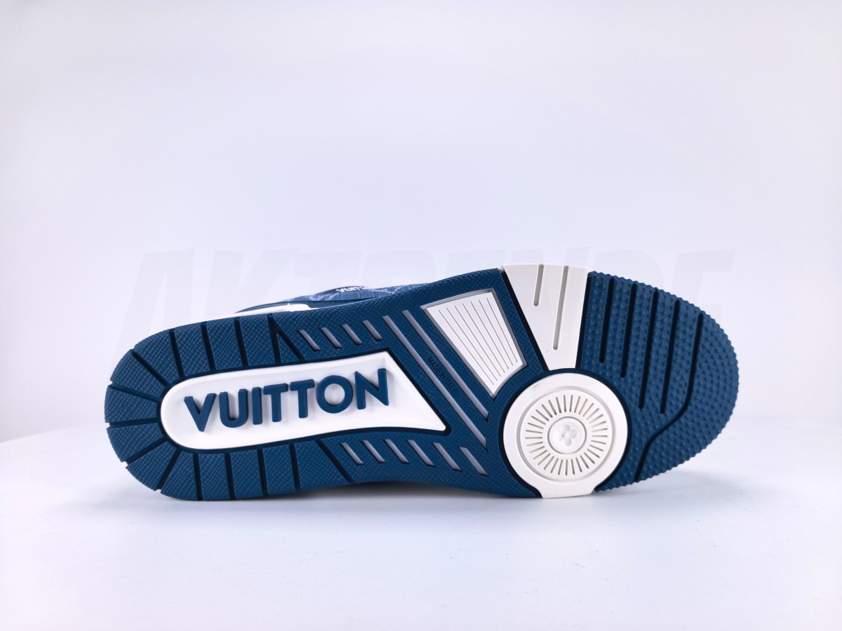 LV Trainer Monogram Denim White Blue - Aktrende