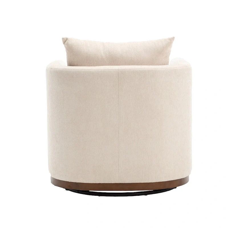 GDFStudio - Harper Chenille Swivel Barrel Chair with Sturdy Metal Base and Ergonomic Design