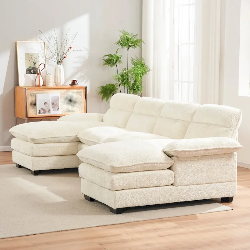 U-Shaped Chenille Sofa