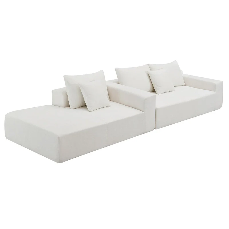 109*68  L-Shape Modular Sectional Living Room Sofa Set Couch Upholstered Sleeper Sofa Free Combination