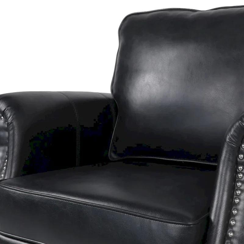 Dowd Faux Leather Club Chair with Nailhead Trim by Christopher Knight Home