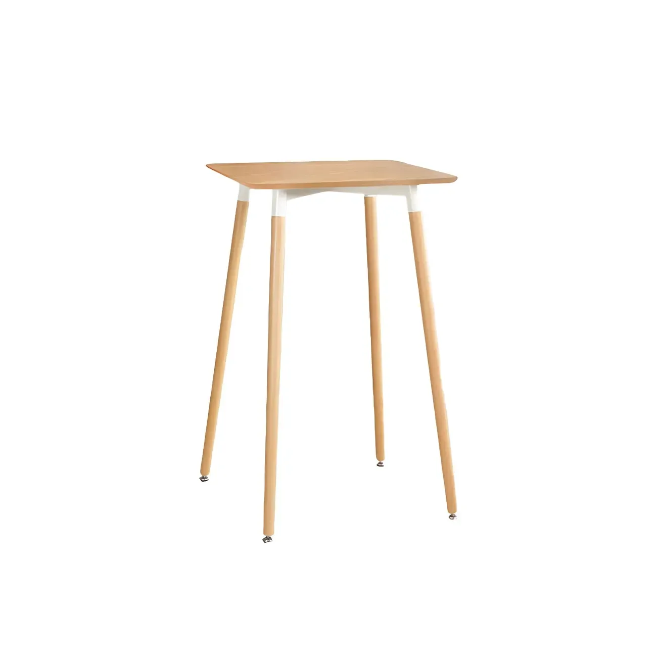 Wooden Natural Finish Square Small Bar Height Table