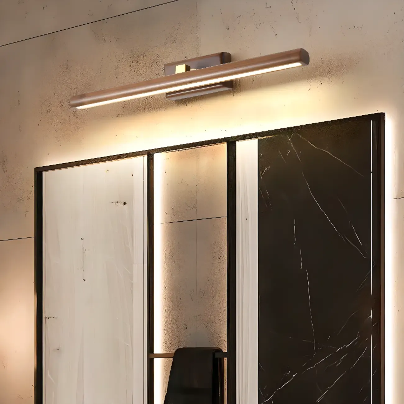 Modern Wood LED Vanity Light Fixture with Rotable Design