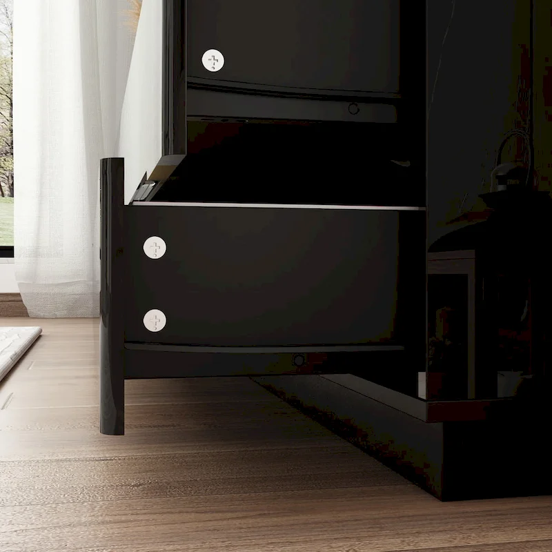 8 Drawer Double Dresser Dressers with High Gloss Drawers With Light