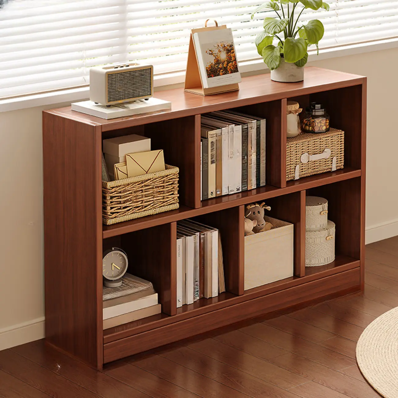 Modern Wooden Compact Bookcase Home Office Shelves