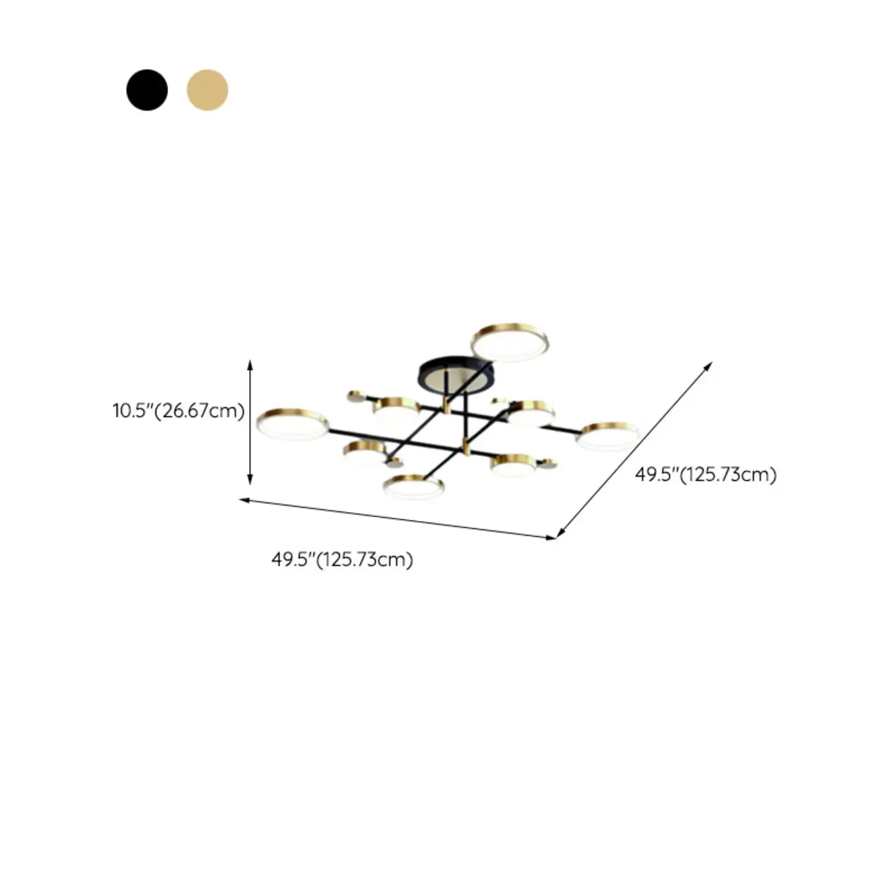 Modish Geometric Circular Dimmable Semi Flush LED Ceiling Light