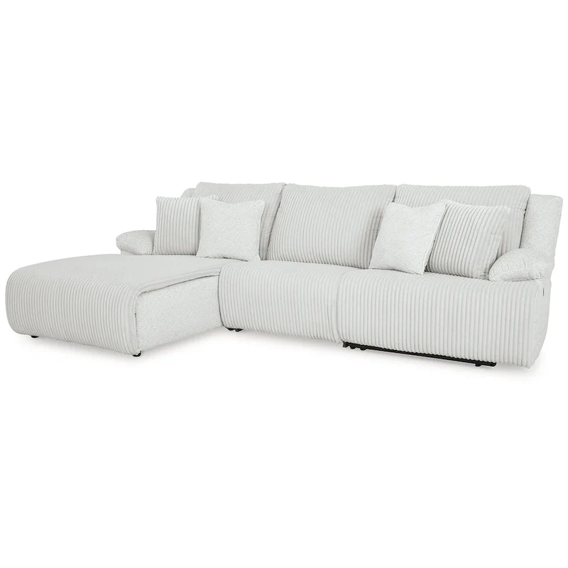3-Piece Reclining Sectional with Chaise - 128W x 74D x 41H