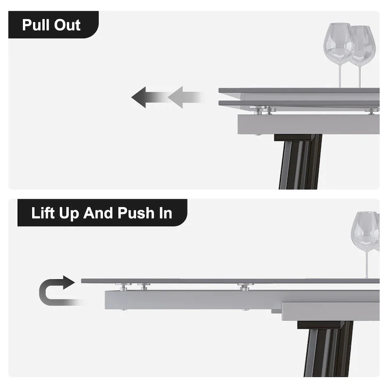 7 - Piece Extendable Sintered Stone Dining Table Dining Set With 6 Fabric Chairs