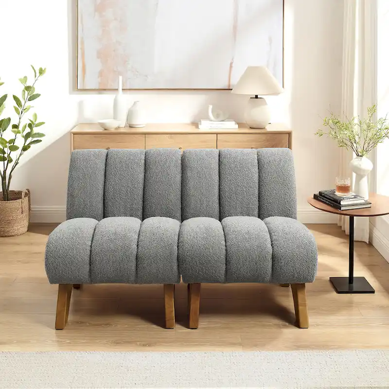 Art Leon Modern Armless Accent Chair Setional Loveseat Sofa