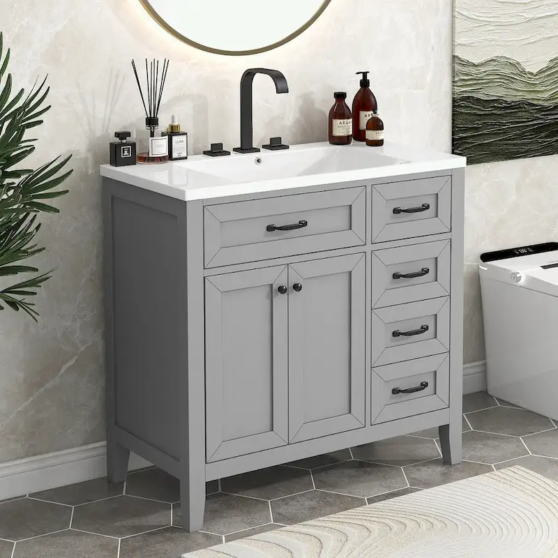 Bathroom Cabinet with Drawers and Sink Combo