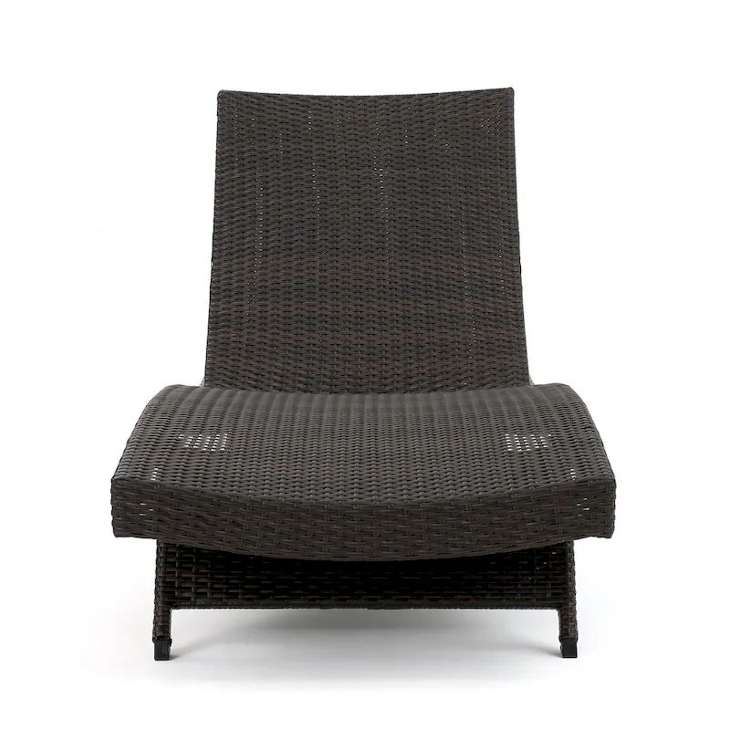 Toscana Outdoor Brown Wicker Adjustable Chaise Lounge with Cushion by Christopher Knight Home