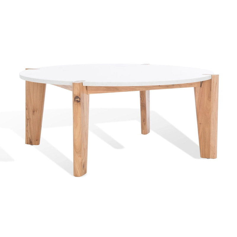 SAFAVIEH Couture Sarma Marble Top Round Coffee Table - 40 In. W x 40 In. D x 16 In. H - 40W x 40D x 16H