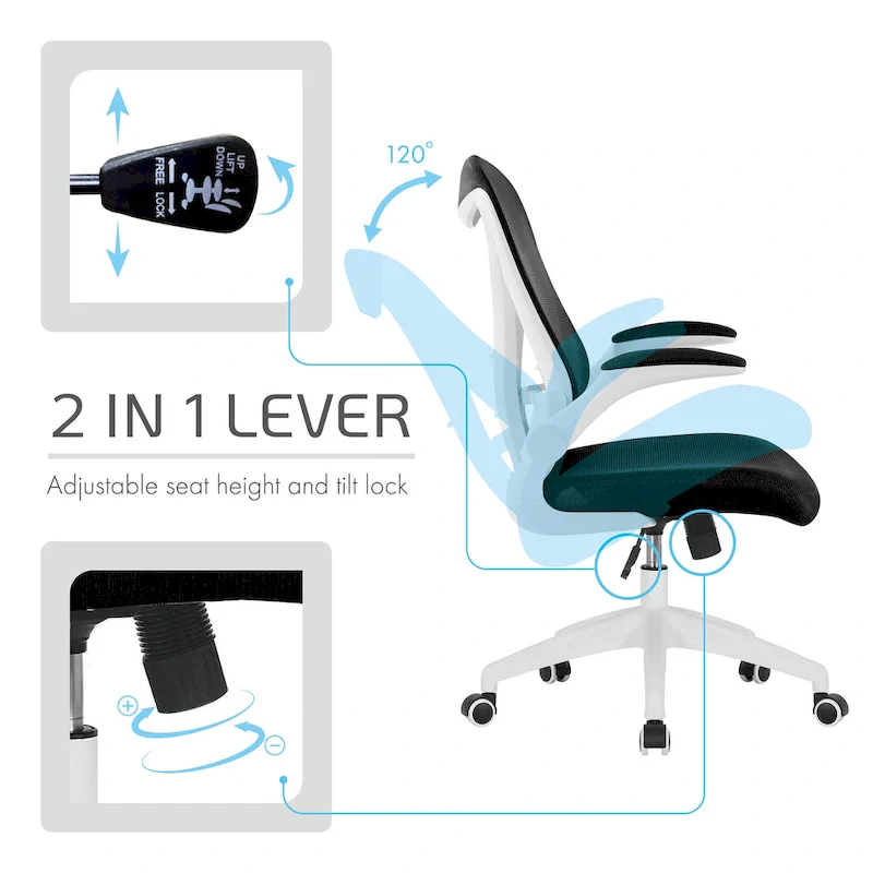 Ergonomic Mesh Office Chair with Nylon Base and Tilt Mechanism