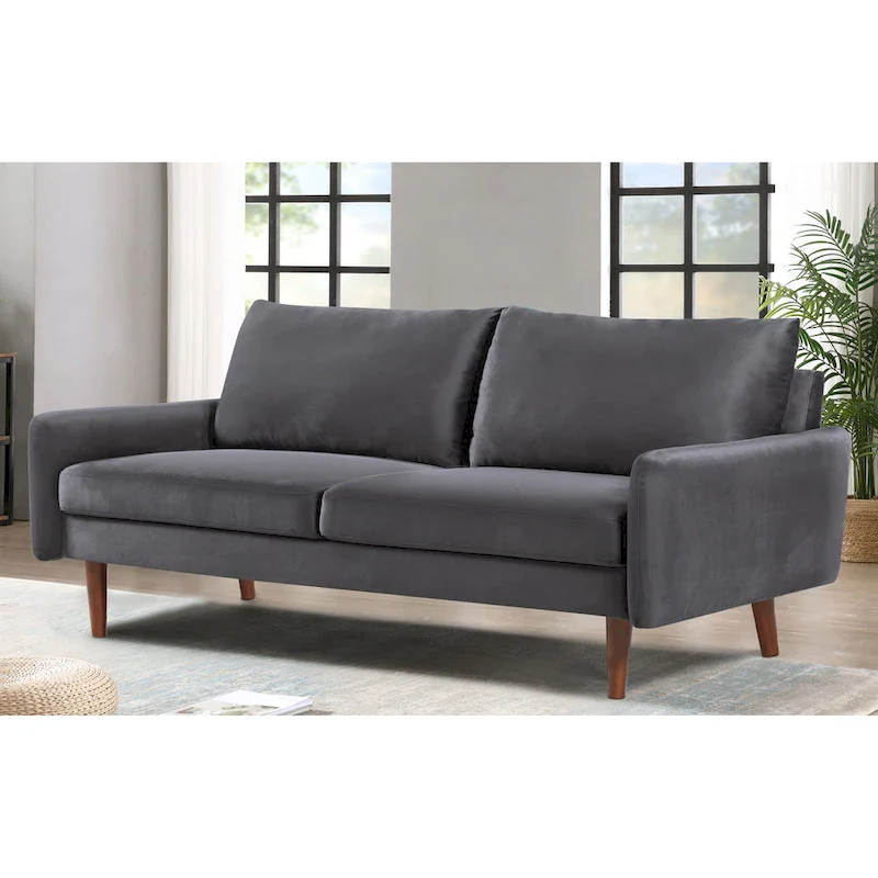 70W Tapered-Leg Velvet Sofa