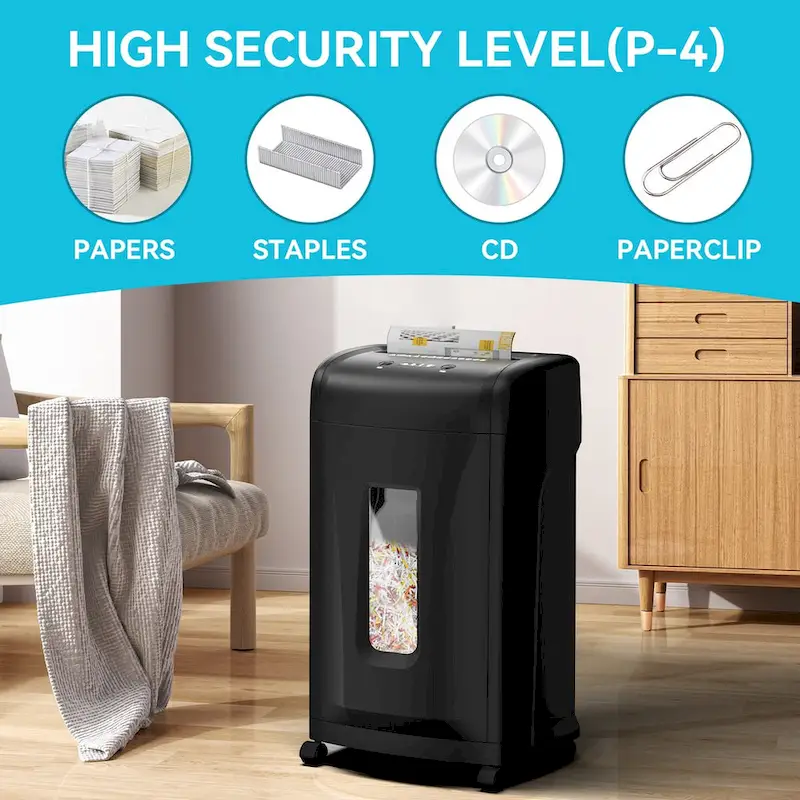 Black Cross-Cut Paper Shredder, 22-Sheet, 35L Bin