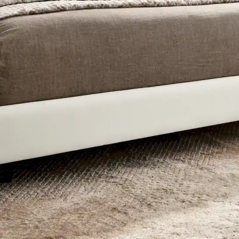 Floating Bed Frame With Led Lights And Wall Mounted Headboard