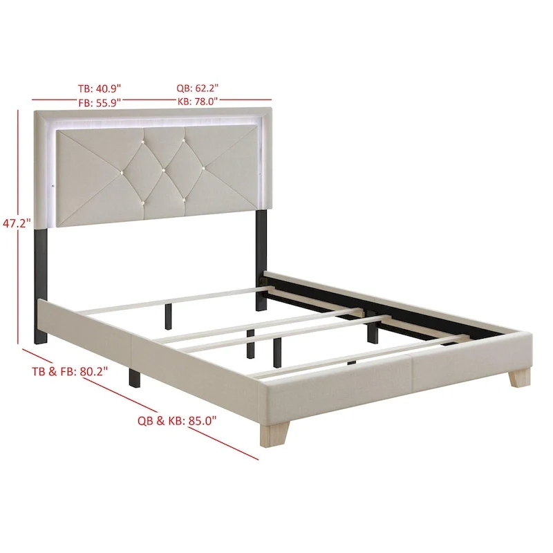 Perina Upholstered Panel Bed