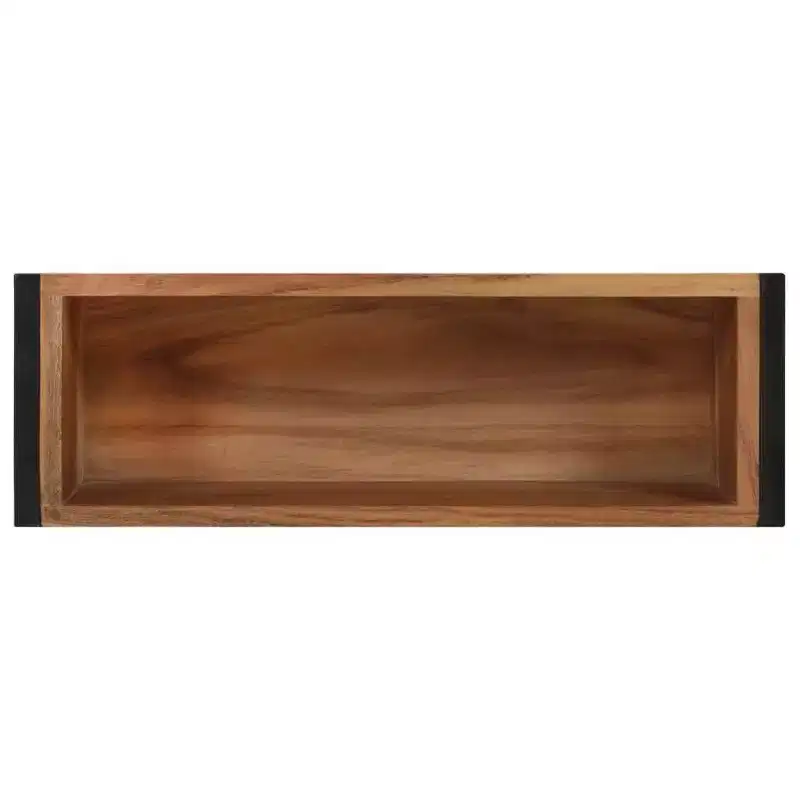 vidaXL Planter Natural wood with black metal frame