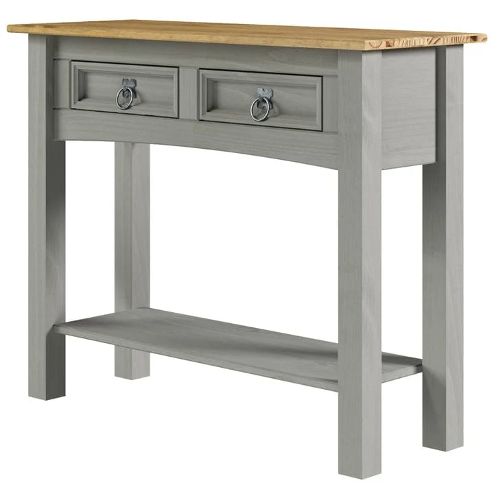 Wood Hall Table Console with 2 Drawers