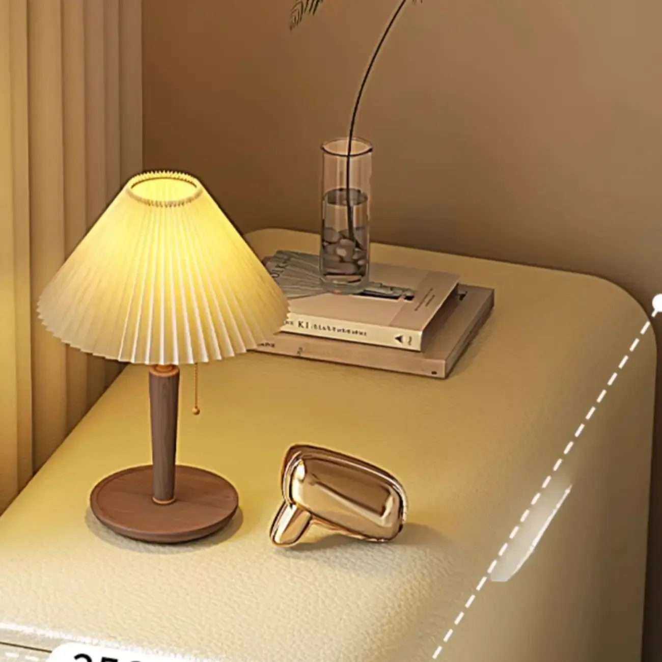 Trendy Narrow Wooden Sleek Edge 2-Drawer Nightstand