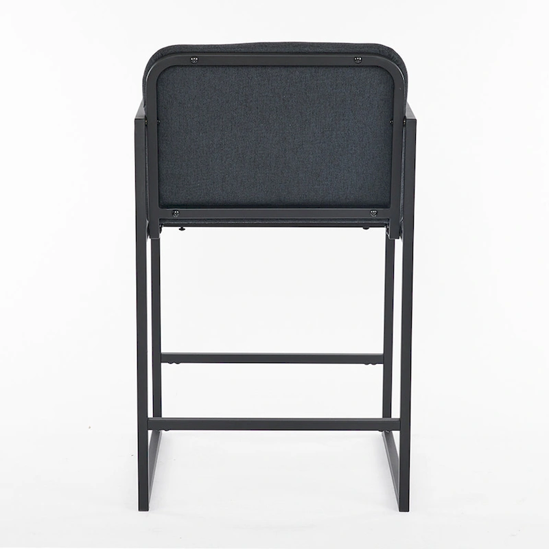 Set of 2,Modern Upholstered Counter Height Bar Stool with Armrests, Metal Frame and Padded Seat