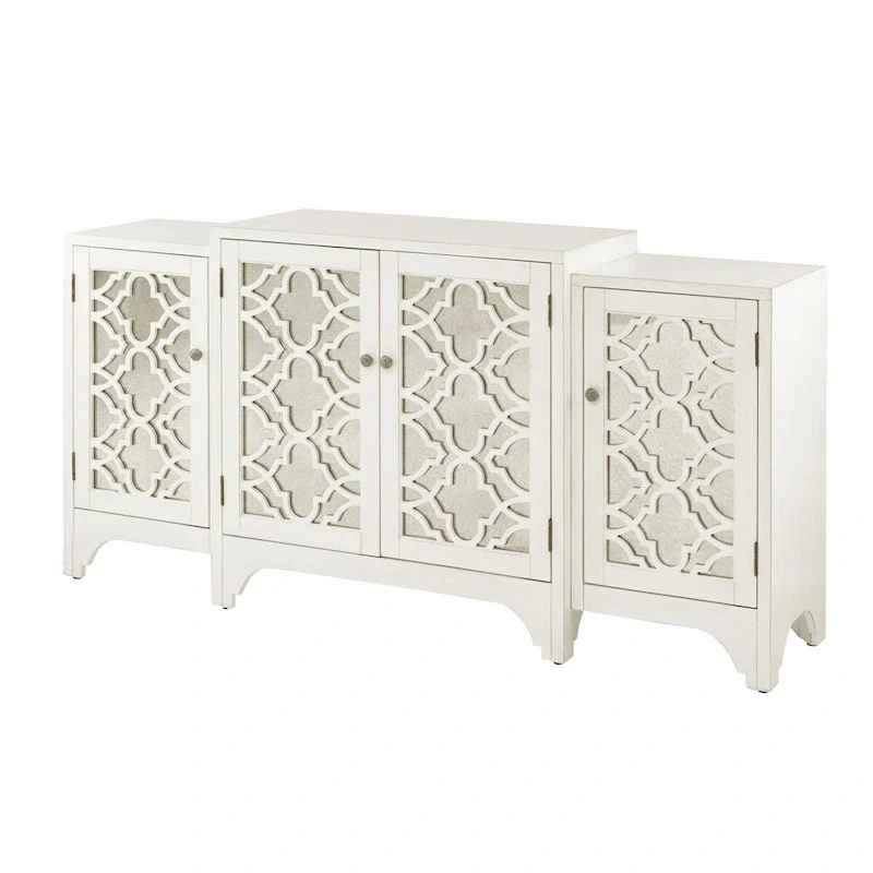 Cream Quatrefoil Dining Buffet Server
