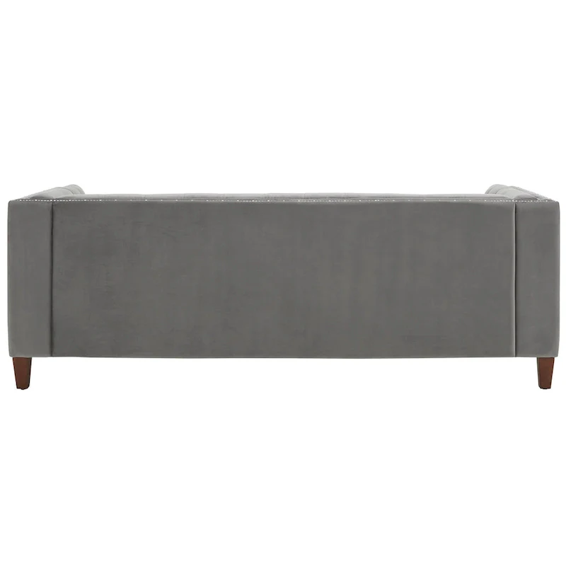 Layla Jewel-tuft Grey Velvet Seating with Nailhead by iNSPIRE Q Bold