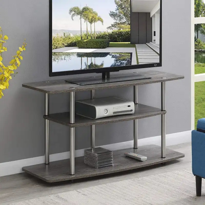 Convenience Concepts Designs2Go No Tools 3 Tier Wide TV Stand