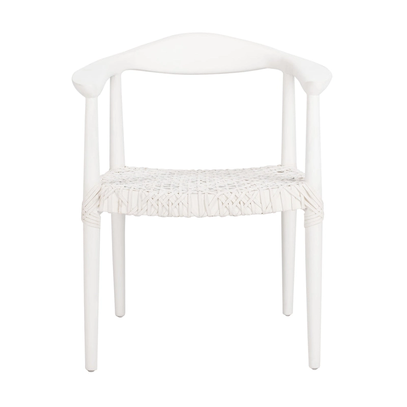 SAFAVIEH Therese Leather Woven Accent Chair - 25 W x 20.9 L x 30.9 H - 25Wx21Dx31H