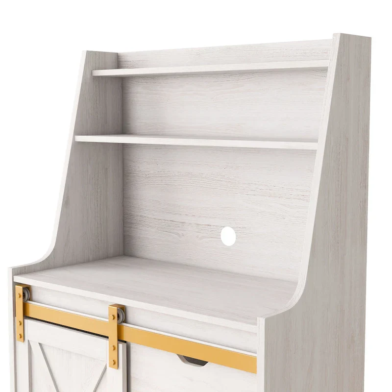 White Oak 6-Shelf Baker's Rack with Barn Door