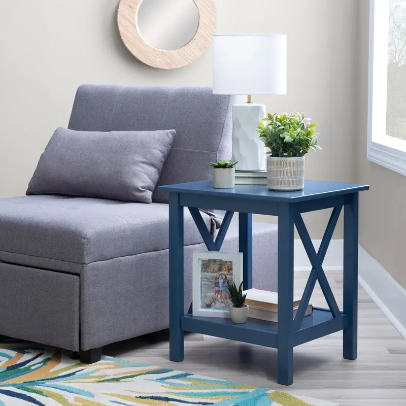 Ripplewood Farmhouse X-Base Side End Table