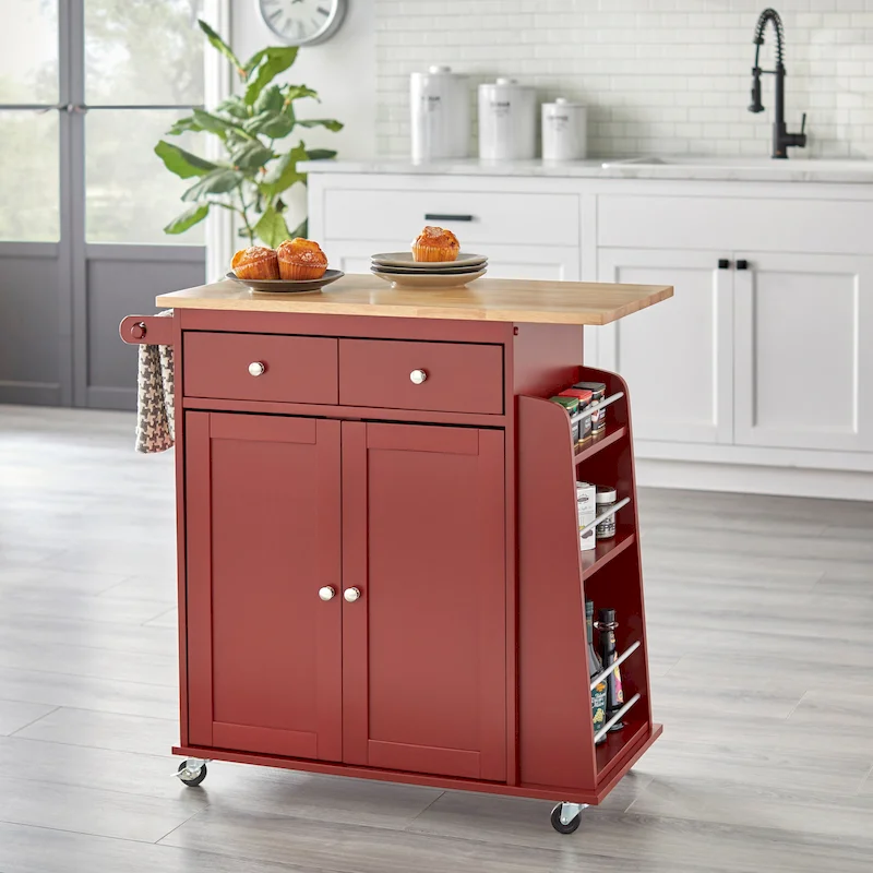 Simple Living Red Sonoma Kitchen Cart
