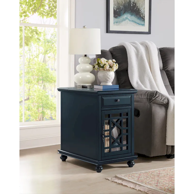Elegant Chairside Table with Power