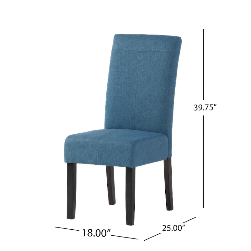 Upholstered Dining Chairs Set of 2 - Contemporary T-Stitch Design, 17.75