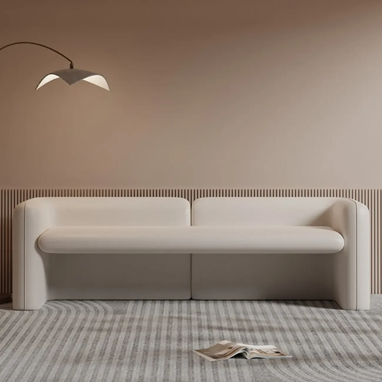 Modern Genuine Leather Cushioned Bedroom Bench