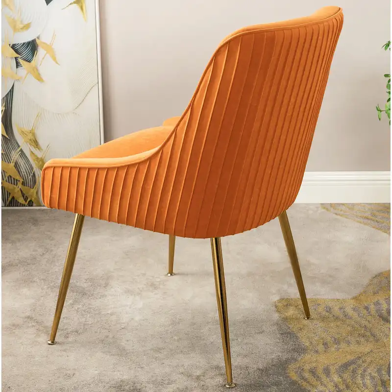Mid Century Velvet Upholstered Dining Chair