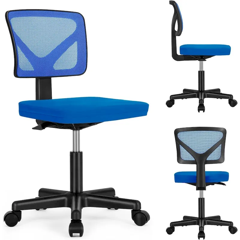 Comfy PU Leather Upholstered Office Chair, Home Desk Chair with Arms & Adjustable Swivel