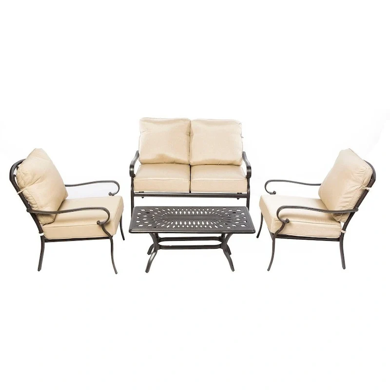 Newbury Cast Aluminum 4-piece Deep Seating Patio Set