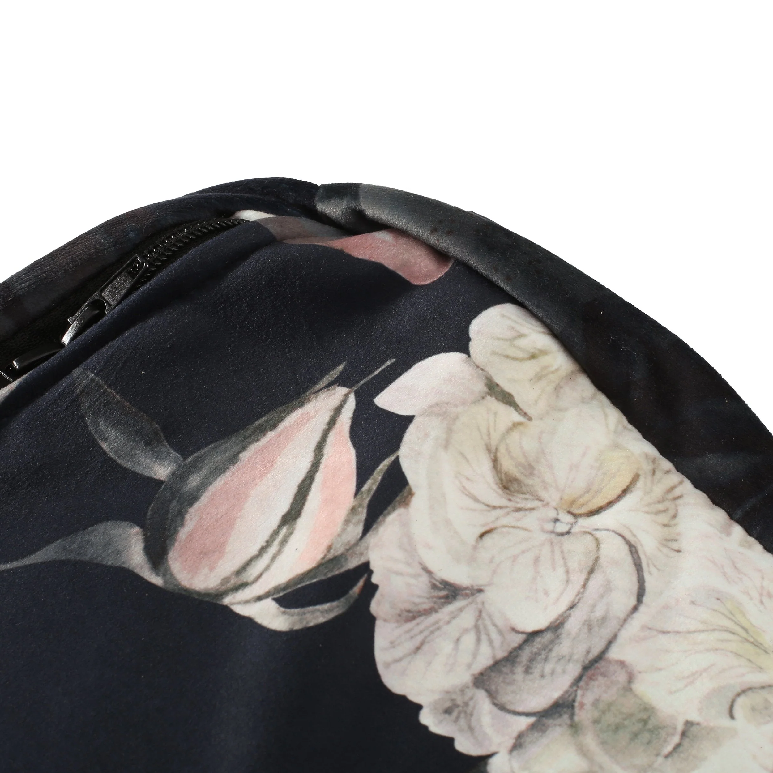 Traditional Fabric Flower Print Pouf - NH105413