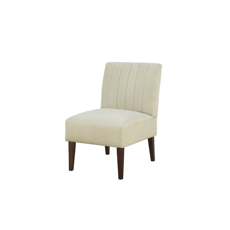 Armless Accent Chair with Channel Tufted Back