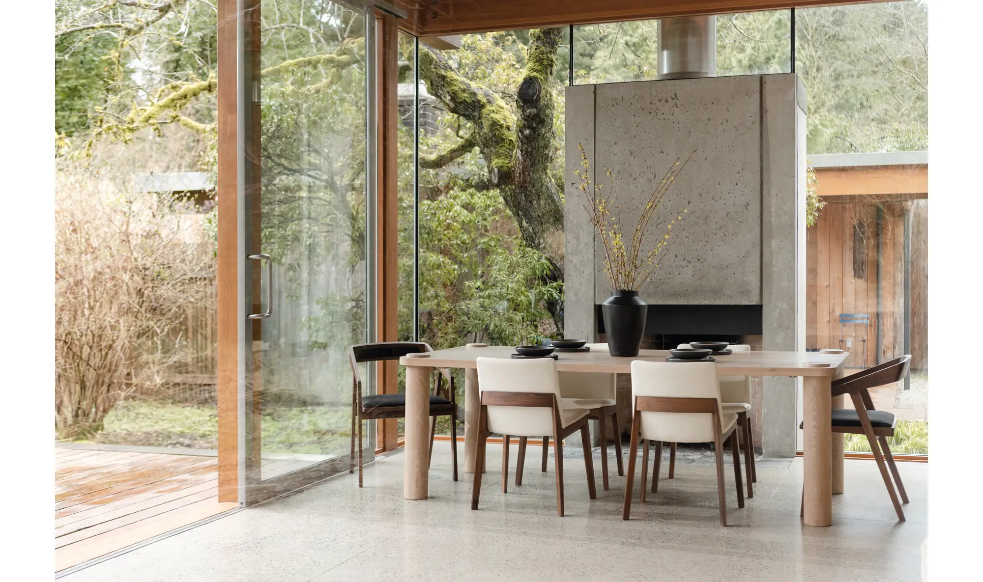 Deco Dining Chair Cream White PVC - Set Of Two