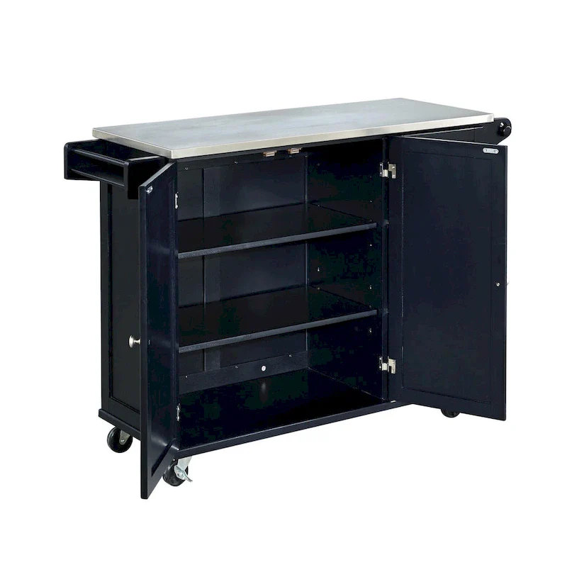 Kitchen Cart with Stainless Steel Top