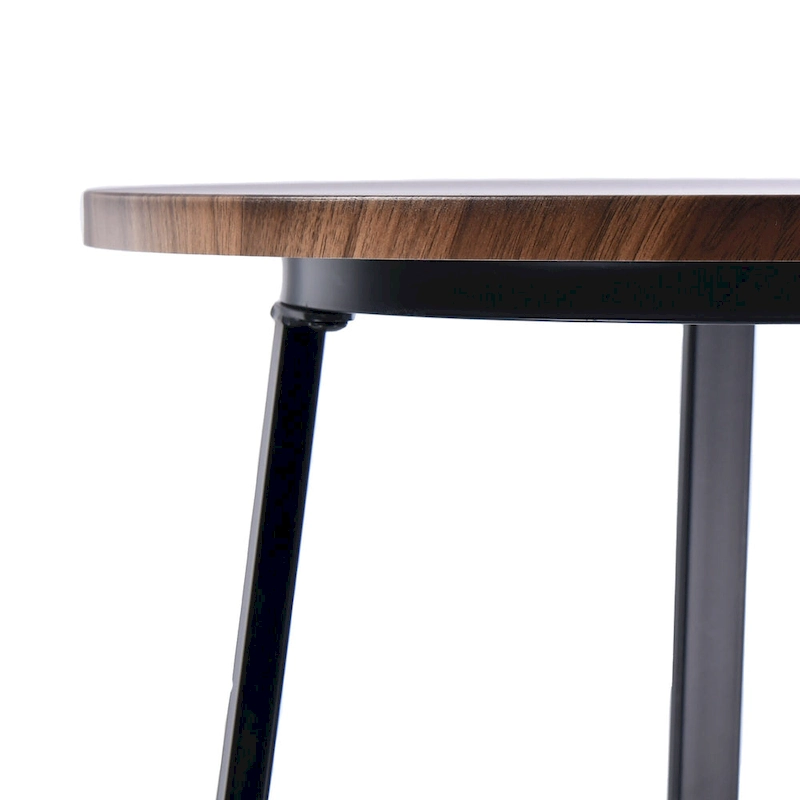 Modern Industrial 3-Piece Bistro Pub Metal Bar Table Set