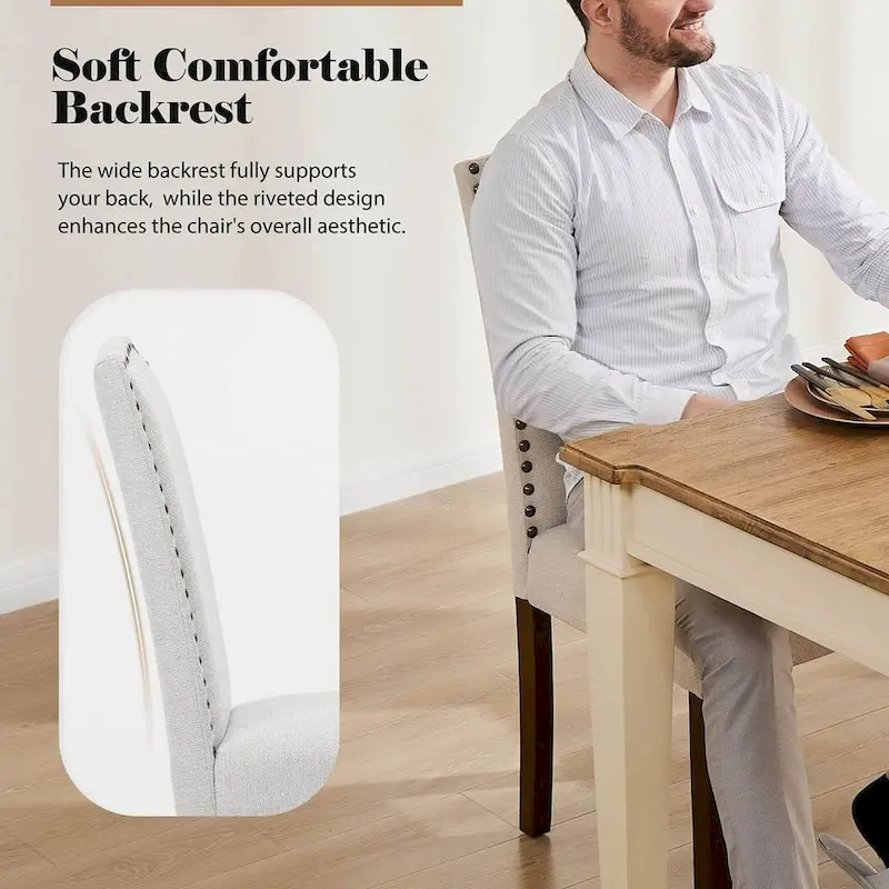 Modern Upholstered Dining Chairs, Set of 2