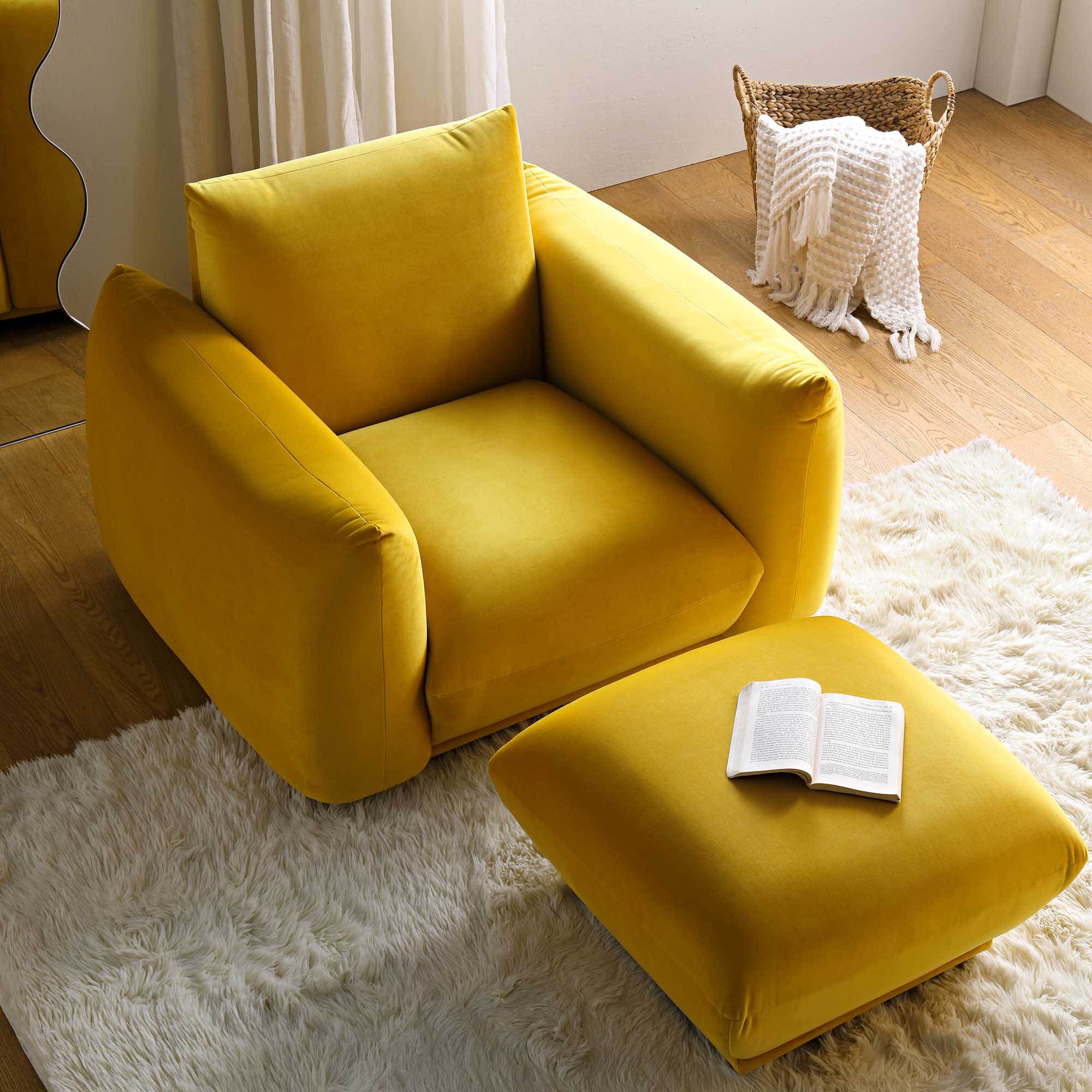 Armchair, Goldenrod Velvet