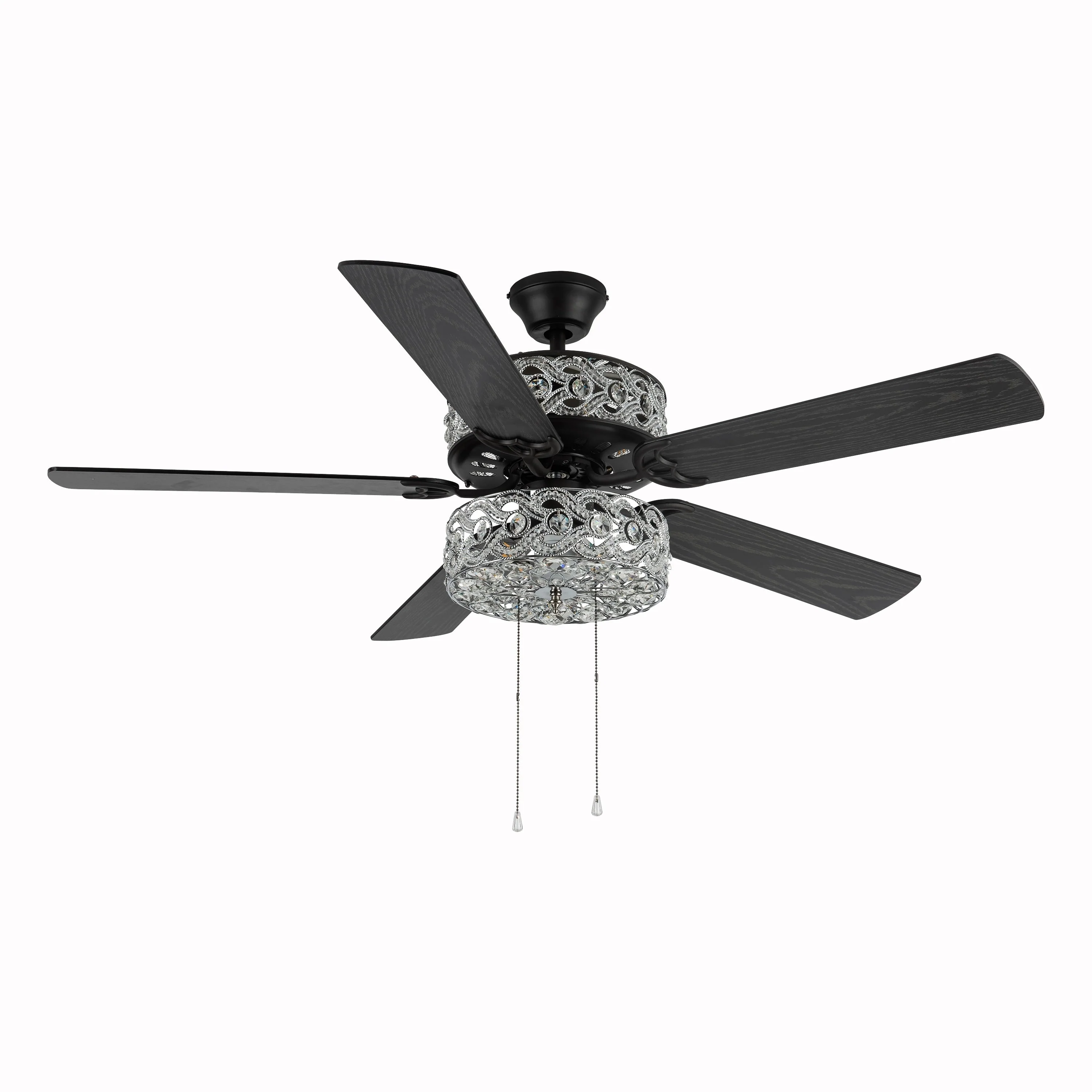 River of Goods Olivia Oil Rubbed Bronze Finish/ Crystal 52-inch LED Ceiling Fan - 52L x 52W x 18.25H - 52L x 52W x 18.25H
