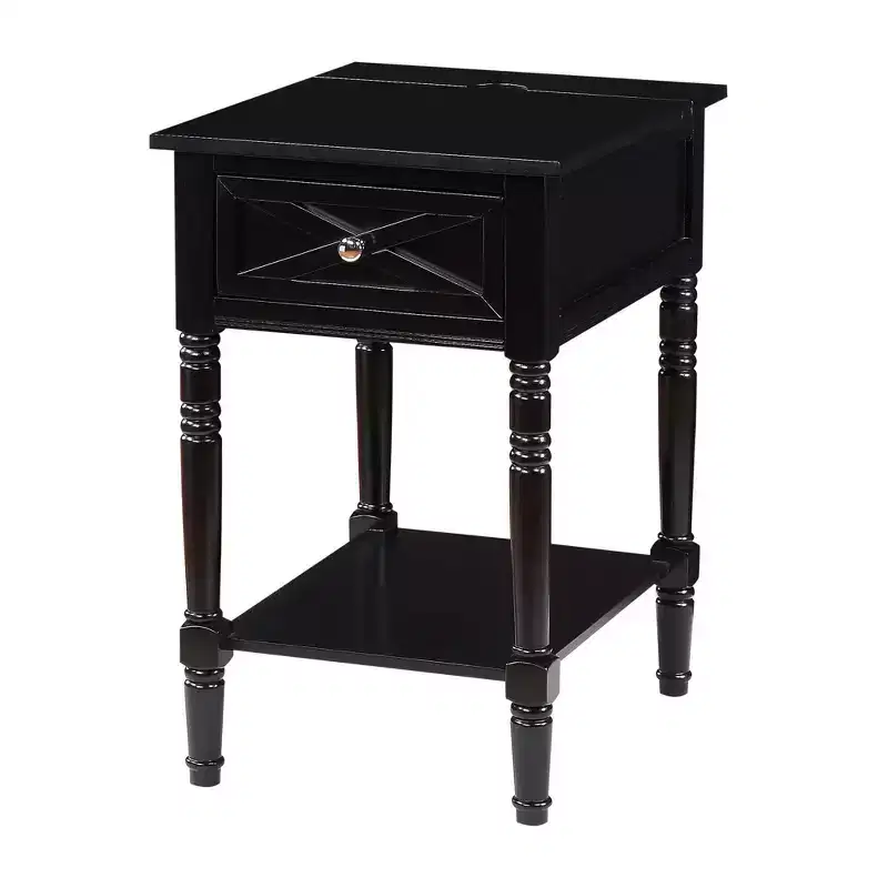 Country Oxford End Table with Charging Station - Johar Furniture