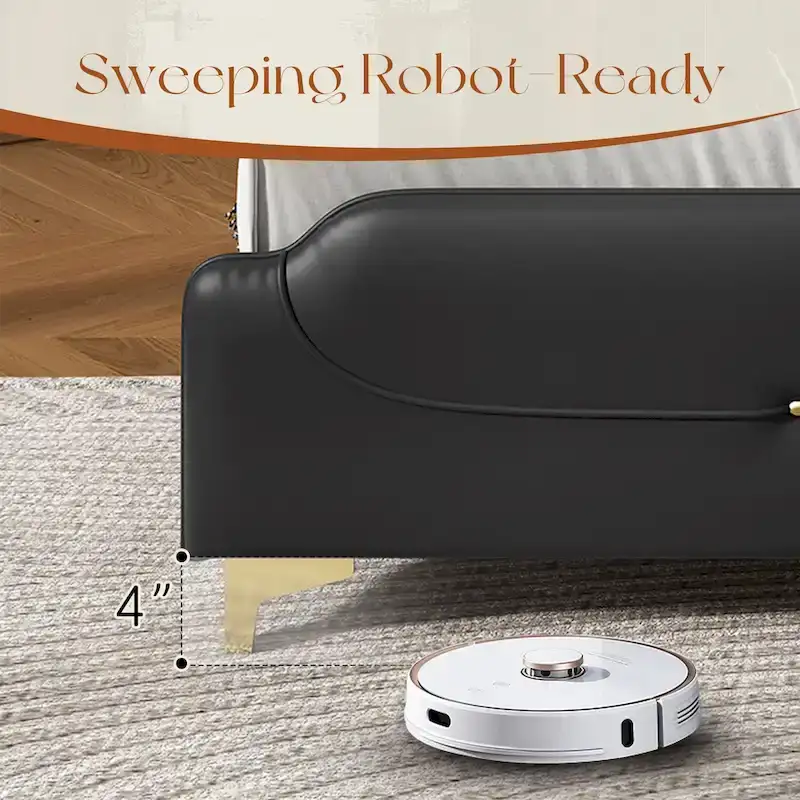 Uphou Modern Upholstered PU Leather Bed by Christopher Knight Home