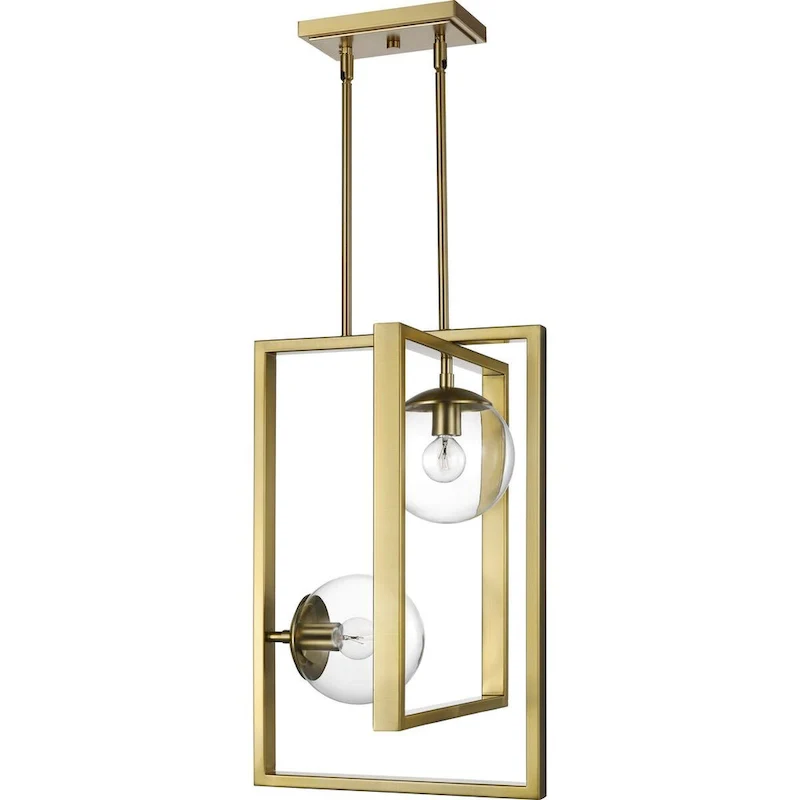 Atwell Collection Brushed Bronze Two-Light Pendant - 23.620  x 16.340  x 16.340